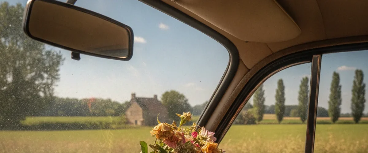 garder bouquet fleurs voiture plein soleil